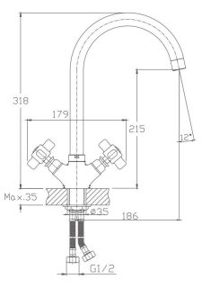 Смеситель для кухни Haiba HB4118 хром